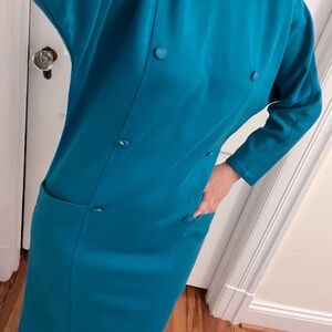 Vintage Elegant Teal Dress